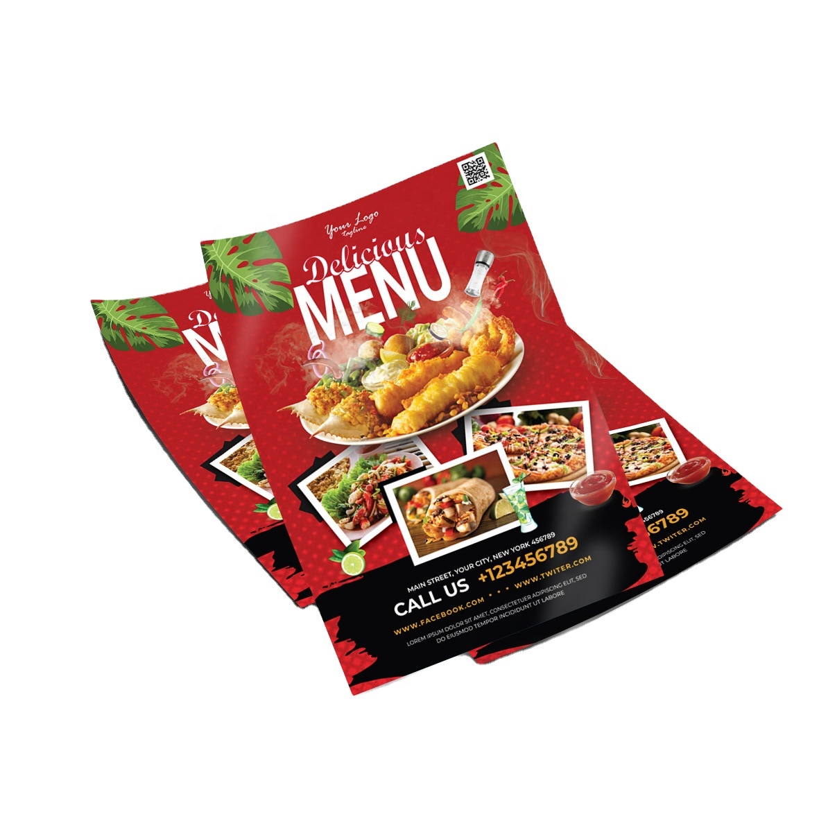 Commercial Flyer Printing - 맞춤형 풀컬러 양면 전단지 인쇄 광고